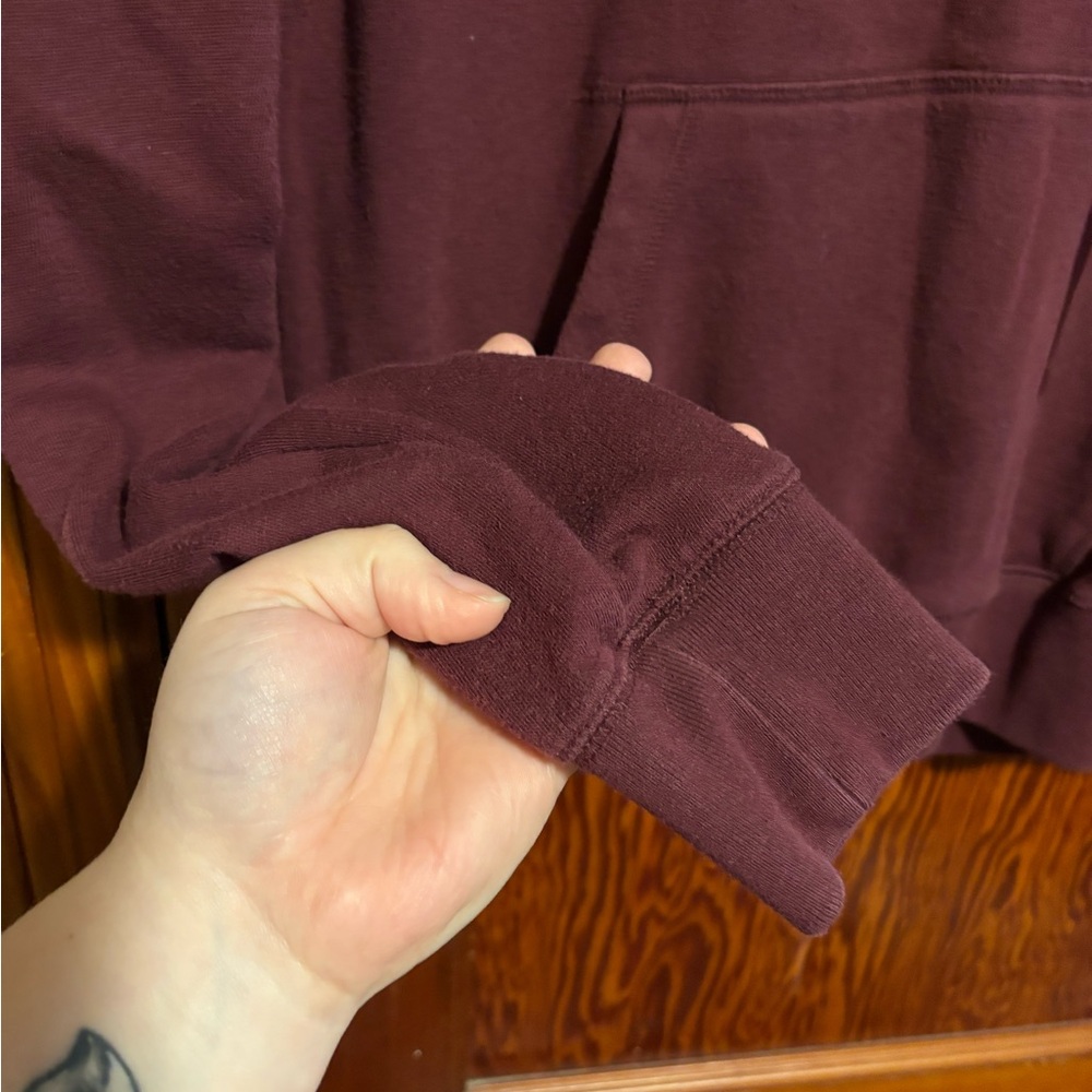 VICTORIA’S SECRET PINK Burgundy Quarter Zip Hoodie Womens Size Medium - Picture 5 of 6